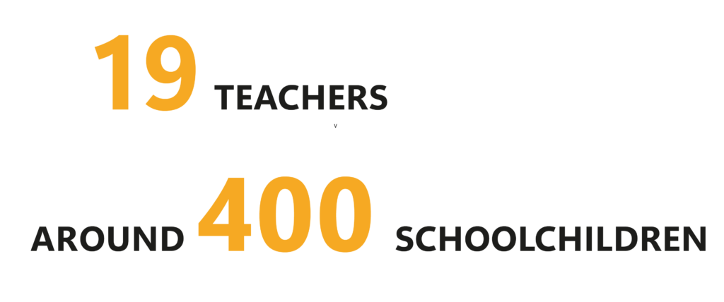 19 TEACHERS, AROUND 400 SCHOOLCHILDREN